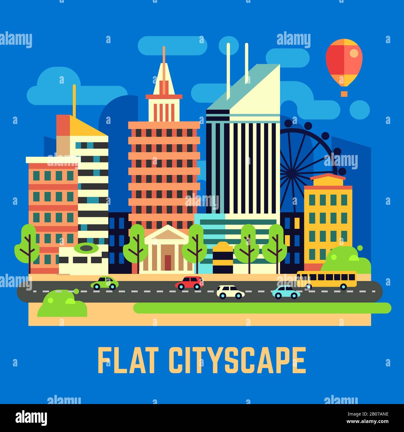 Flat City Urban Landscape Vector Illustration Town With Building Street With Car On Road And Green Tree Stock Vector Image Art Alamy Flat City Urban Landscape Vector Illustration Town With Building Street With Car On Road And Green Tree Stock Vector Image Art Alamy