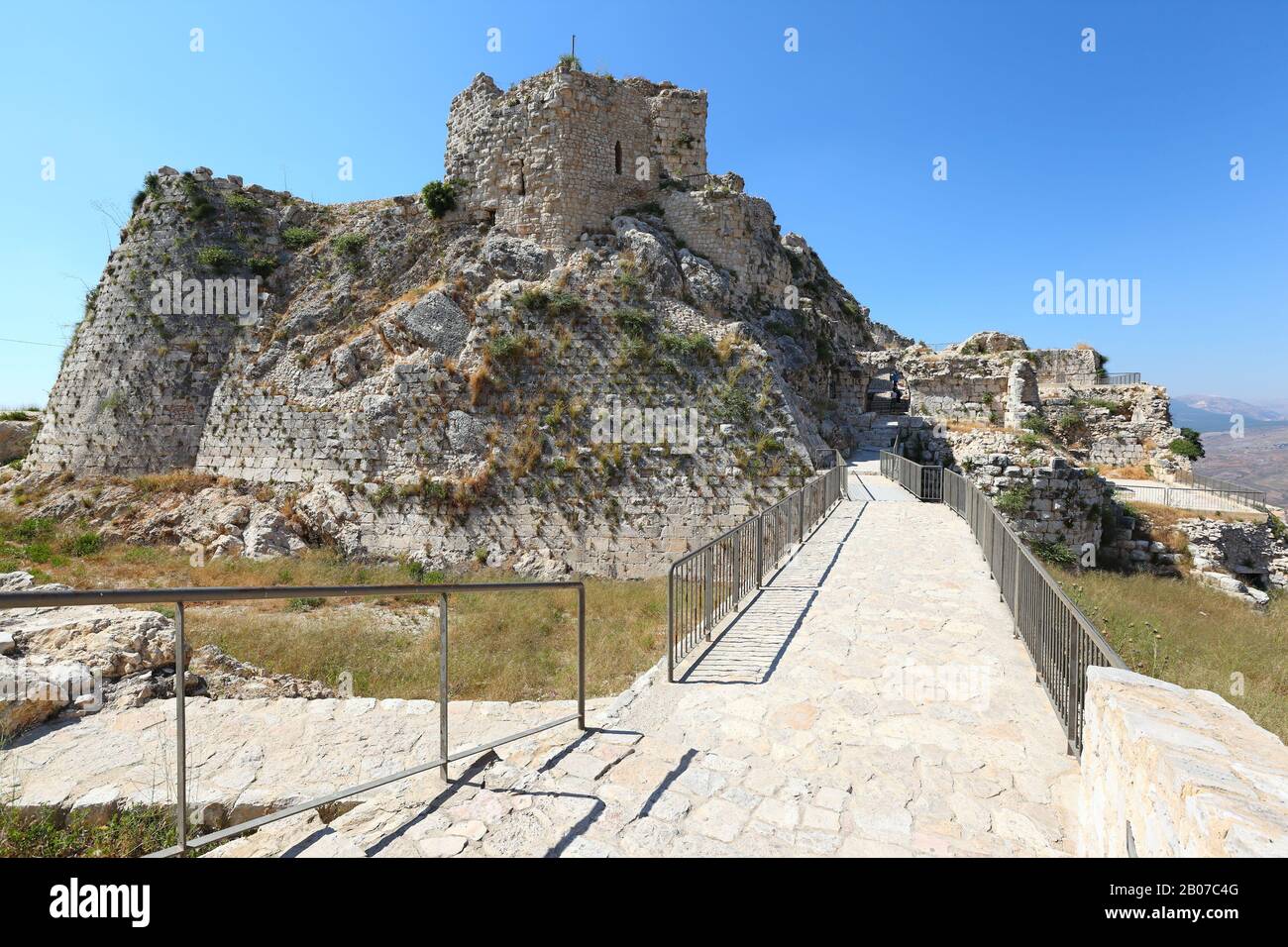 Lebanon: Remains of Beaufort Crusader Fortress in South Lebanon Stock Photo