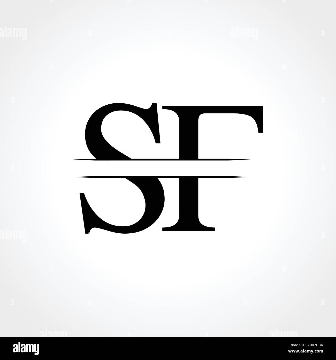 Initial Letter SF Logo Design Vector Template. SF Letter Logo Design Stock Vector