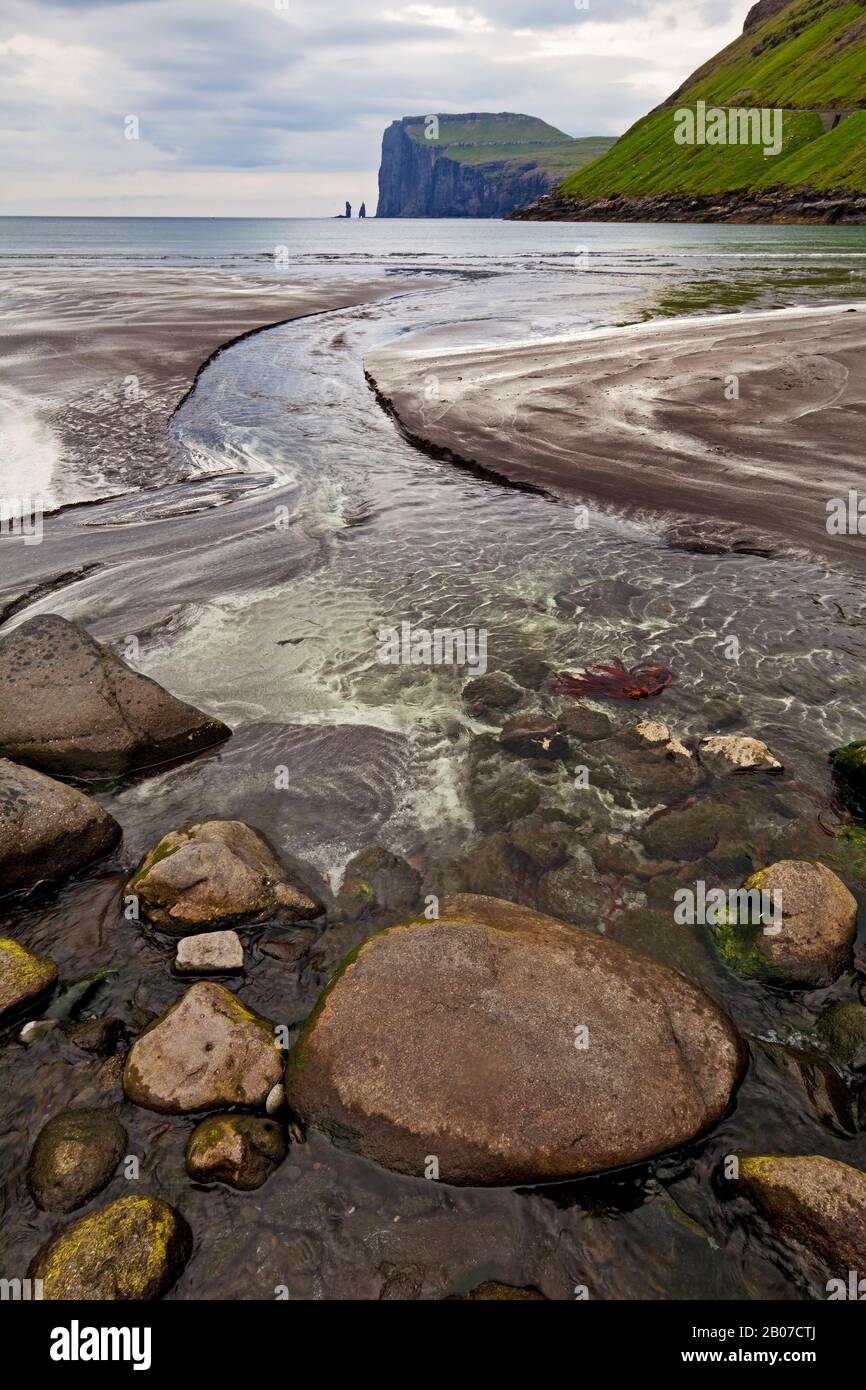 Atlantic coast of Tjornuvik, Faroe Islands, Streymoy, Tjoernuvik Stock Photo