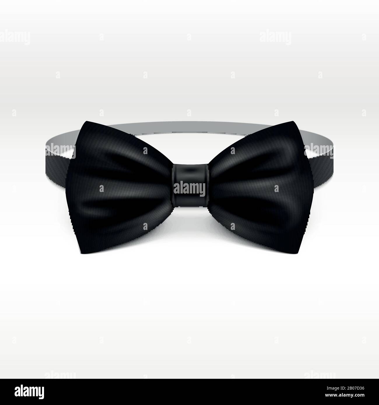 Black bow tie realistic vector illustration isolated on white ...