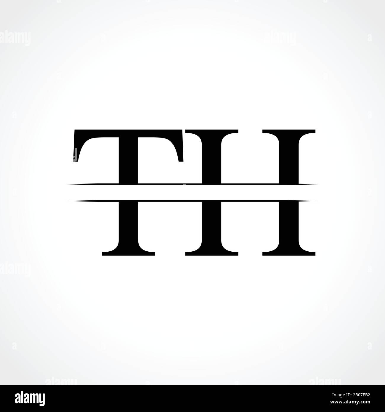 Initial Letter TH Logo Design Vector Template. Linked Typography TH