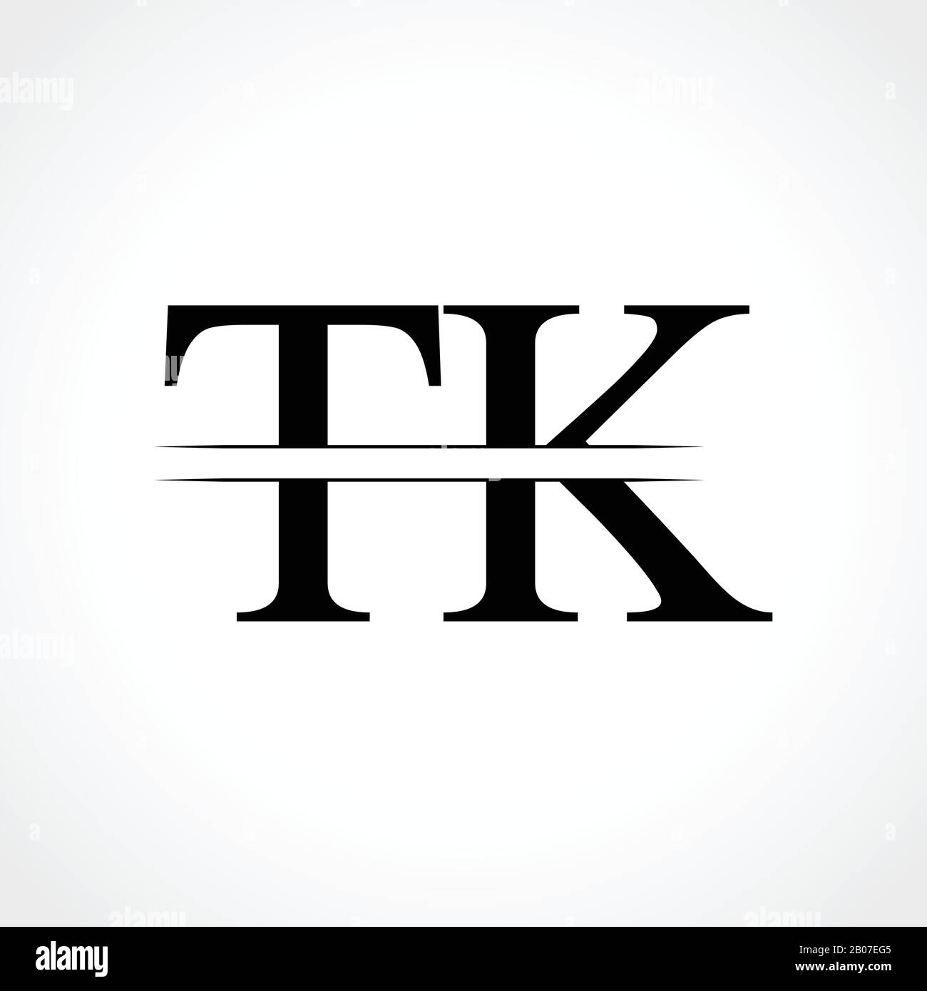 Initial Letter TK Logo Design Vector Template. Linked Typography