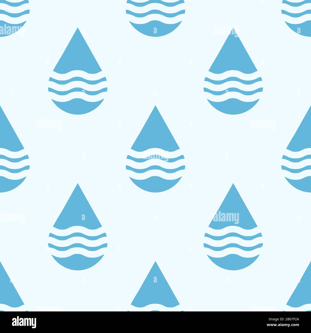 Blue vector water drops seamless pattern. Rain background abstract ...