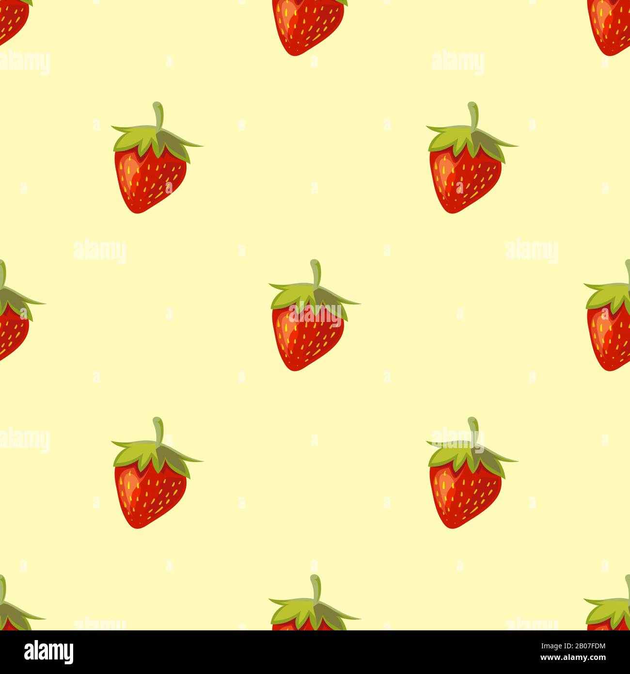 Red vector strawberries seamless pattern. Useful sweet dessert illustration Stock Vector
