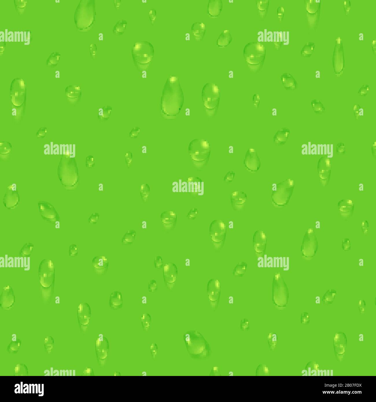 Green natural seamless background with water drops. Freshness clear ...