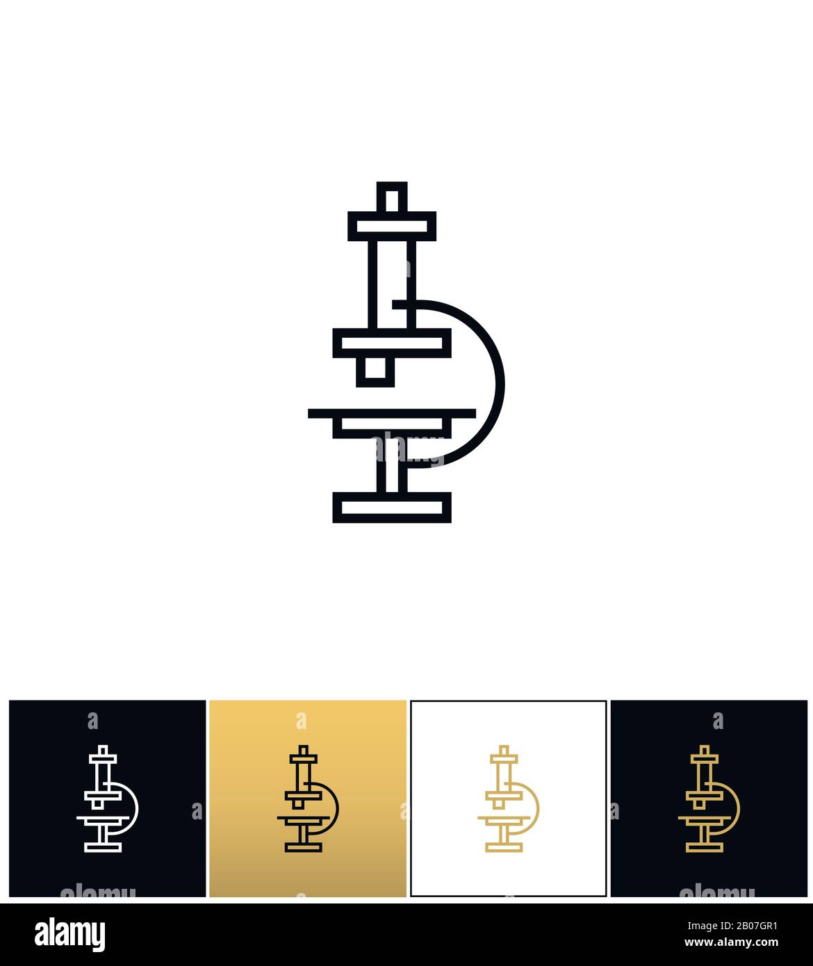 Microscope with enlarge lens vector icon. Microscope with enlarge lens