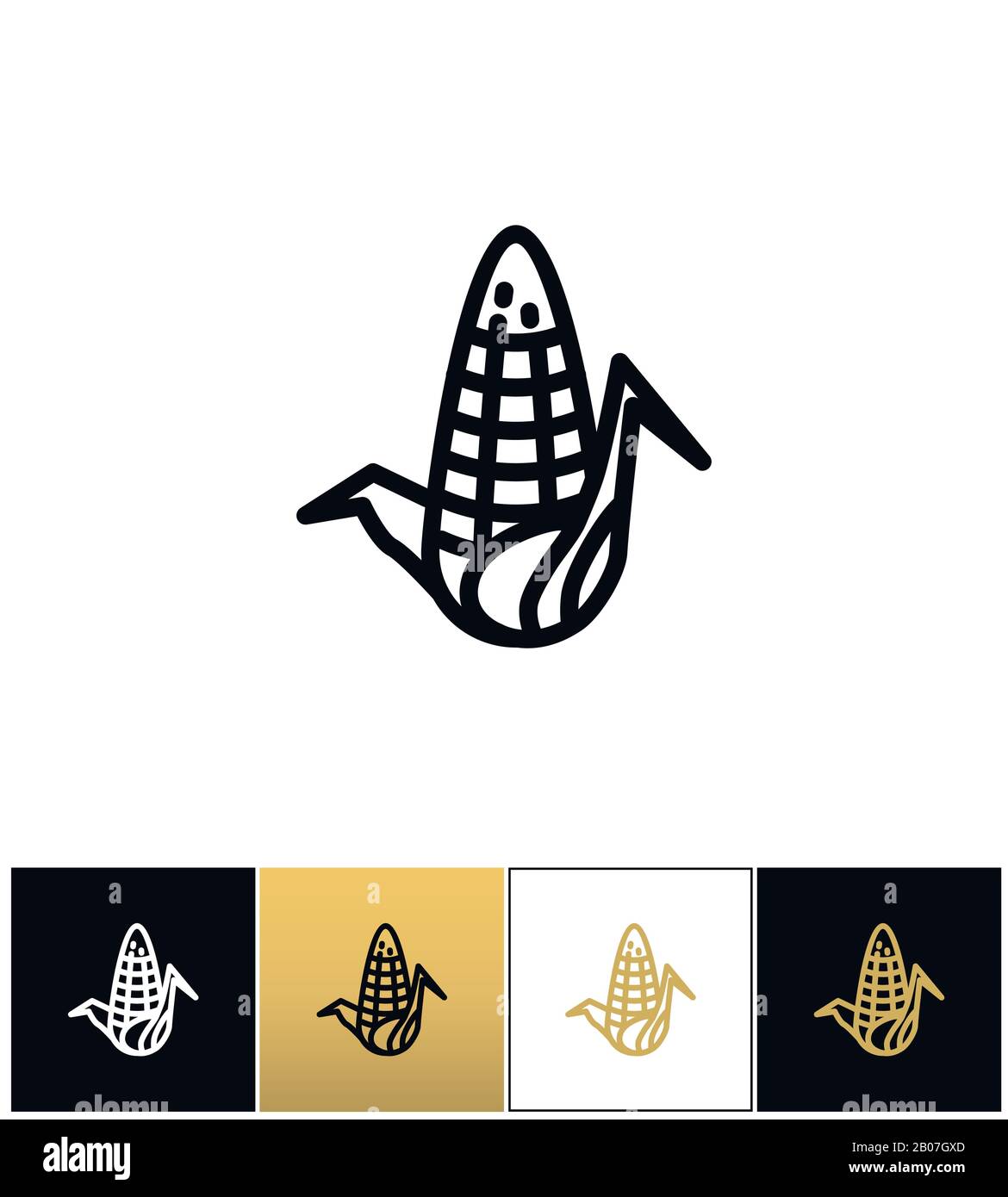 Corn cob nutritious maize vector icon. Corn cob nutritious maize