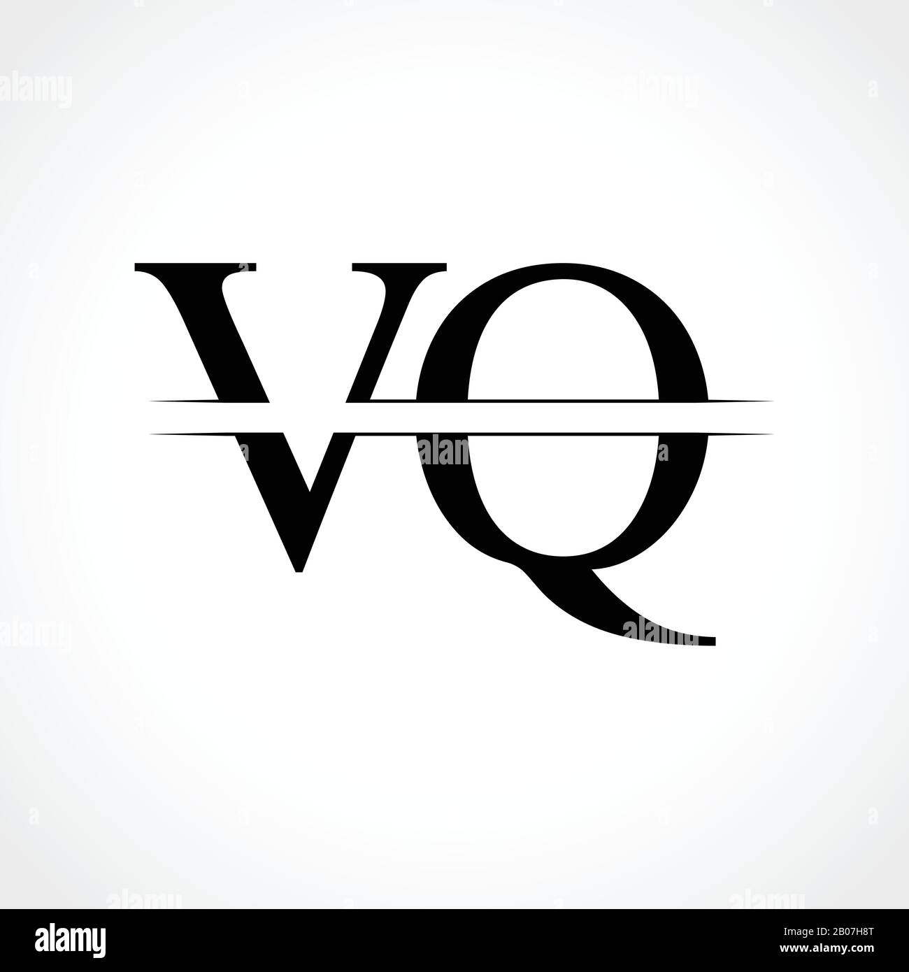 Creative Letter VQ Logo Vector Template With Black Color. VQ Logo Design Stock Vector Image
