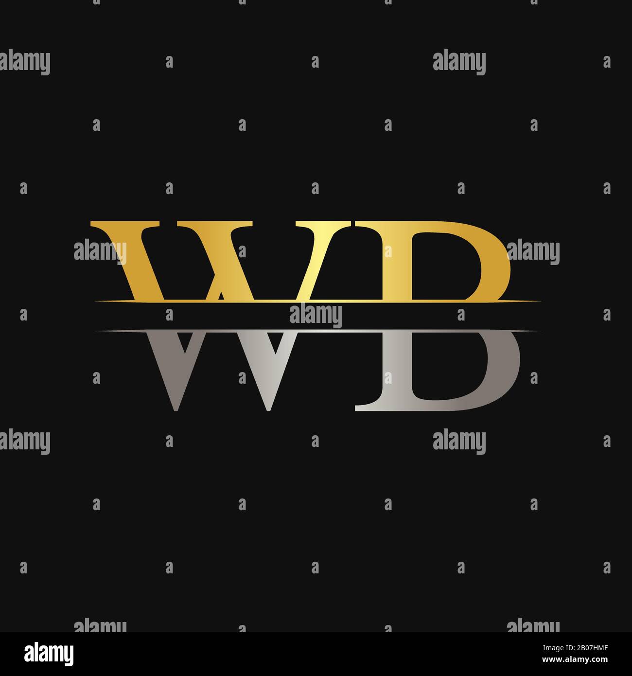 Initial WB Letter Linked Logo. Creative Letter WB Logo Design Vector ...