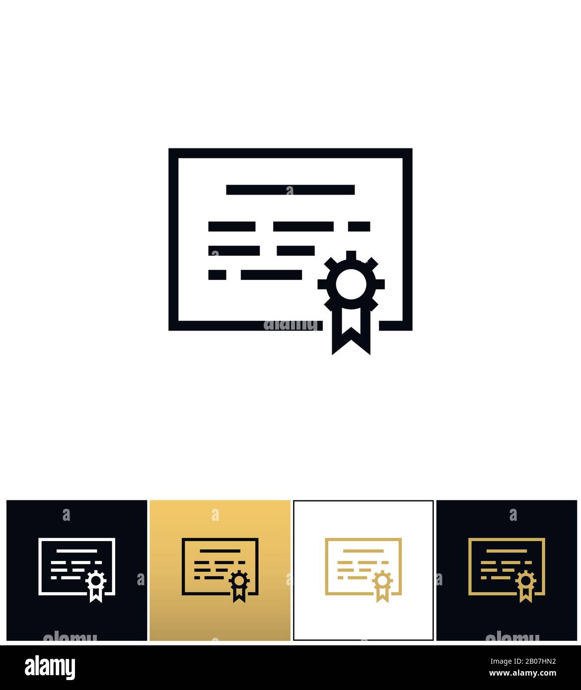 Security certificate or seal document vector icon. Security certificate ...