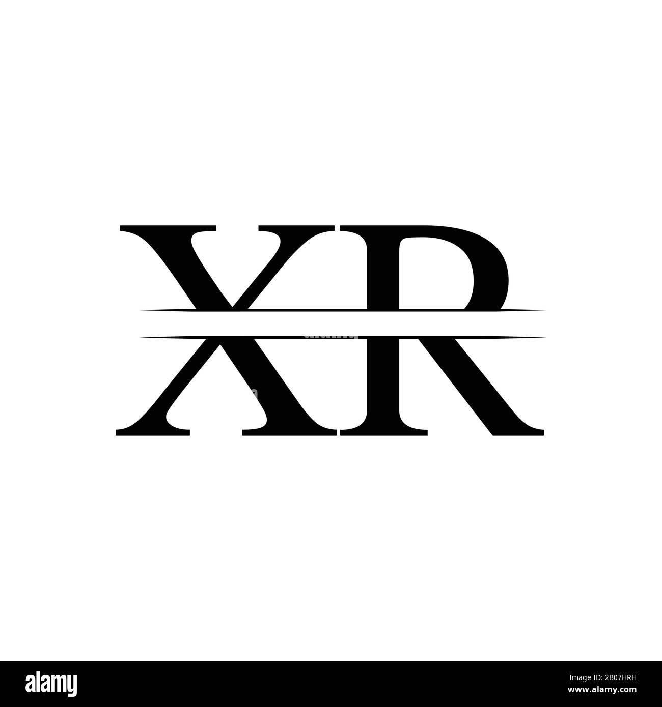 Creative Letter XR Logo Vector With black Colors. Abstract Linked Letter XR Logo Design Stock Vector