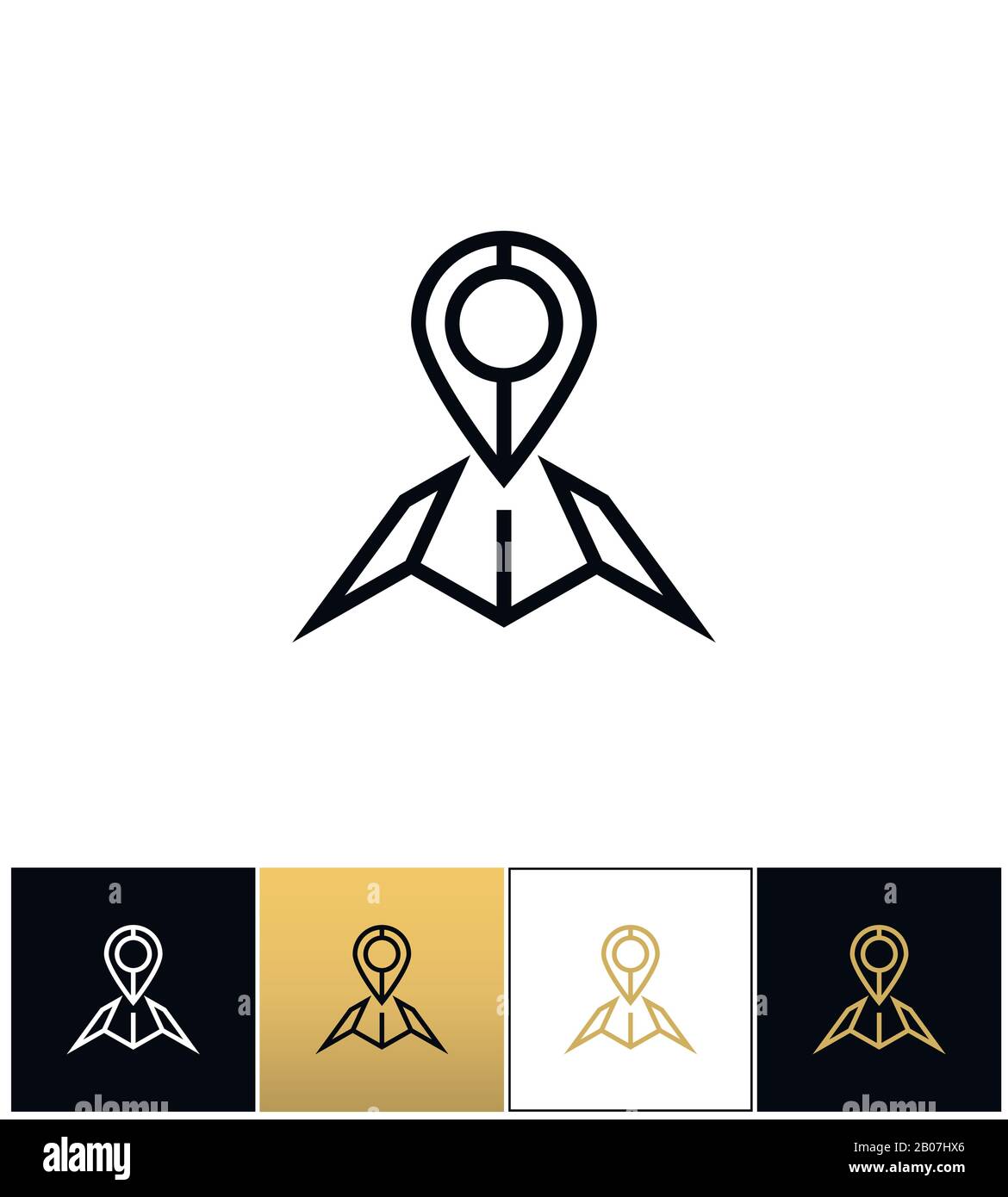 Map with pin sign or global mapping location vector icons on black ...