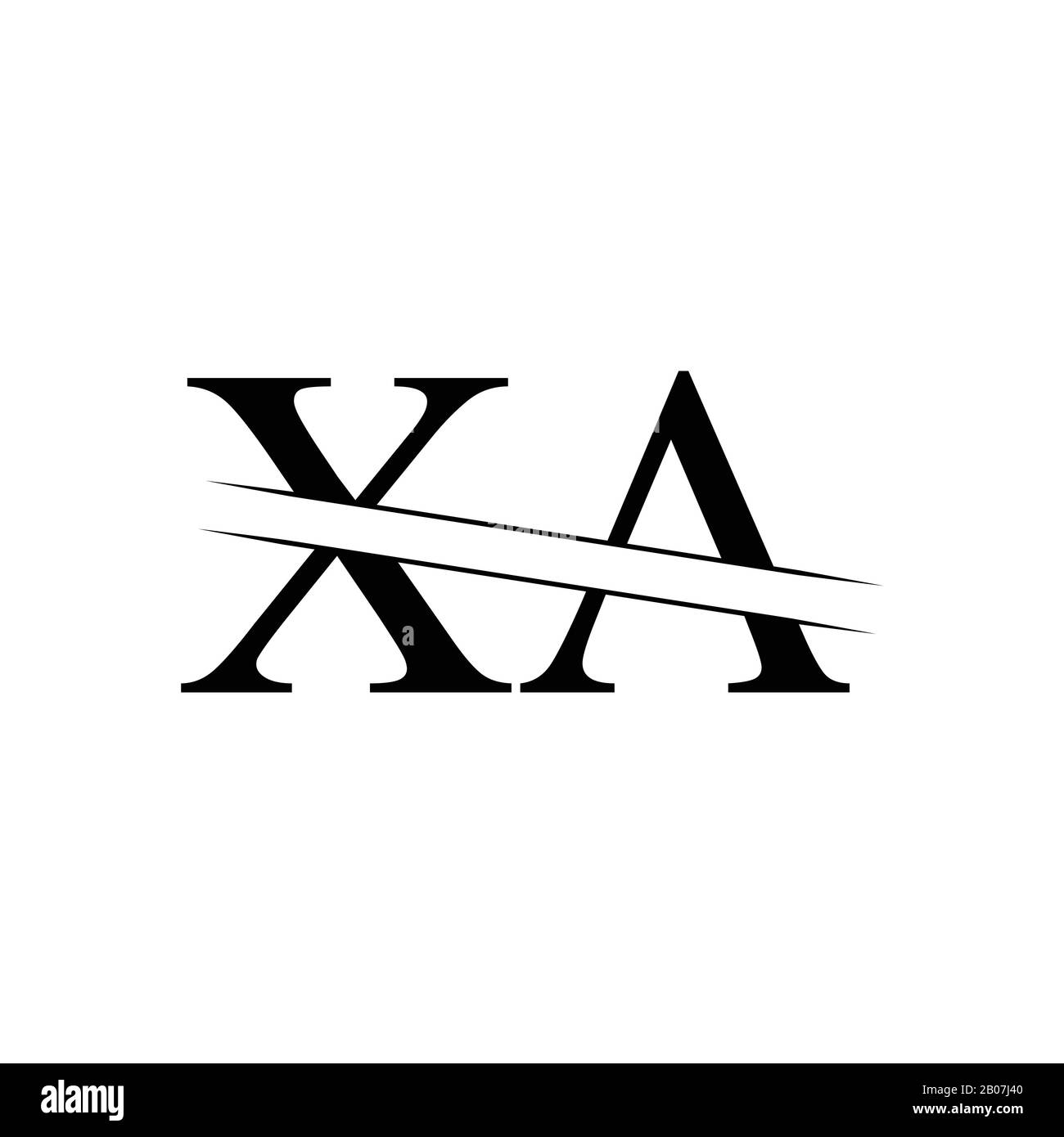 Creative Letter XA Logo Vector With black Colors. Abstract Linked Letter XA Logo Design Stock Vector