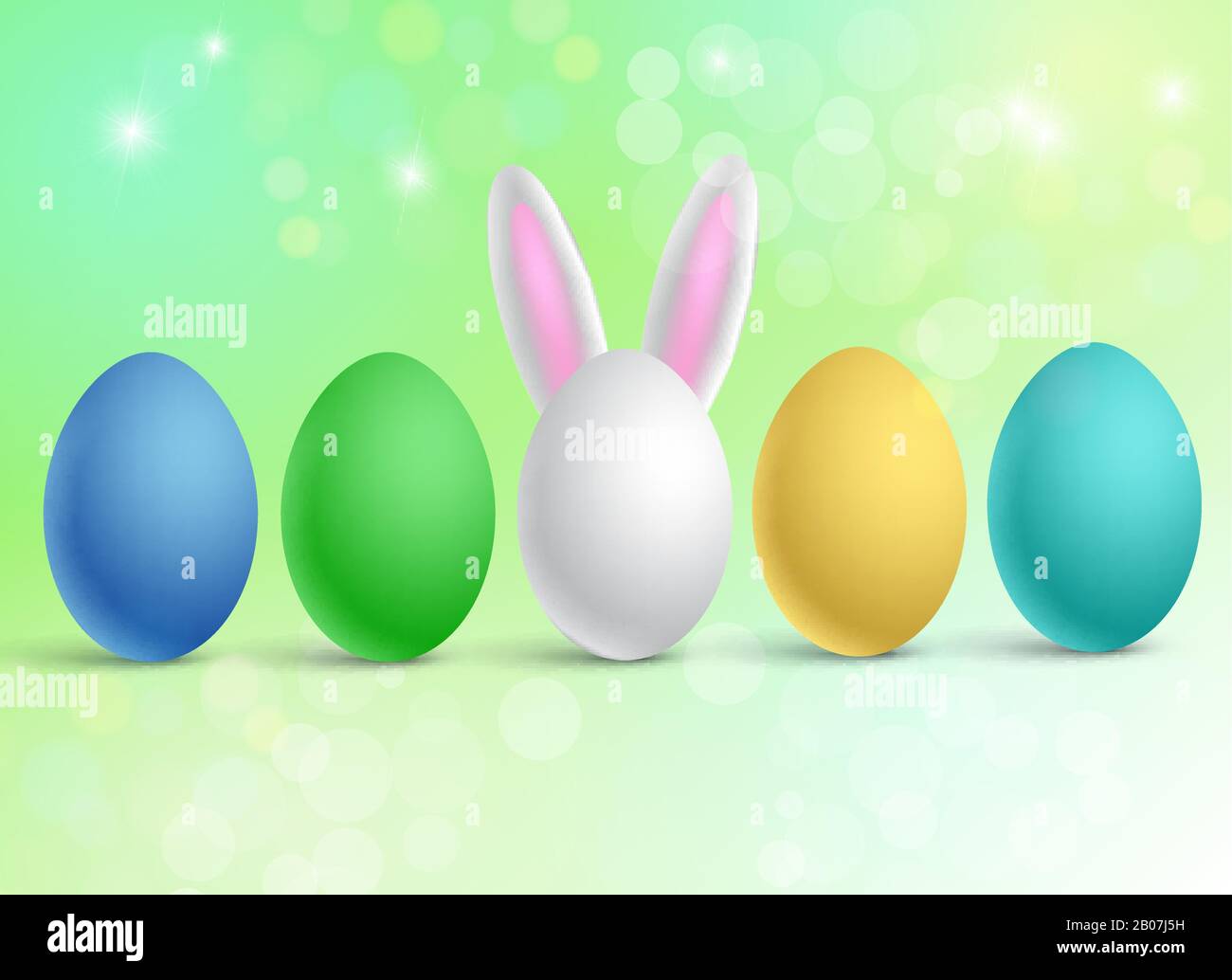 Set of traditional multi-colored Easter eggs Stock Vector