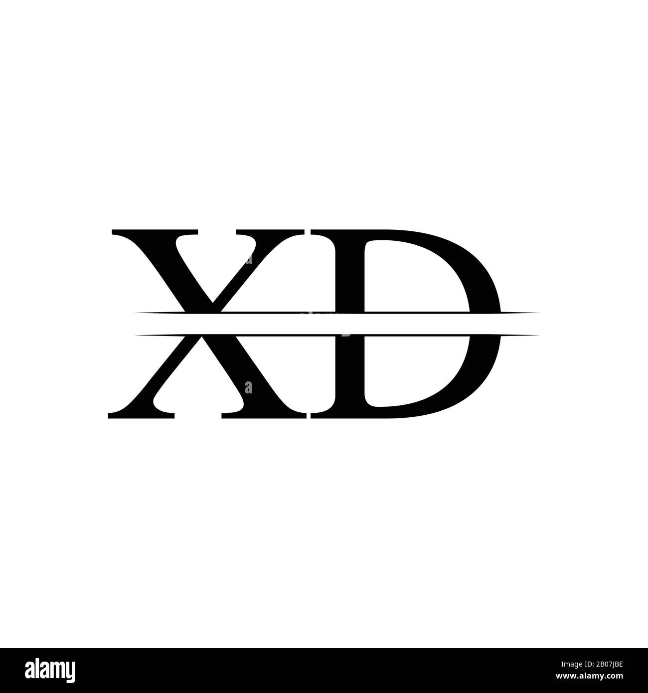 Creative Letter XD Logo Vector With black Colors. Abstract Linked