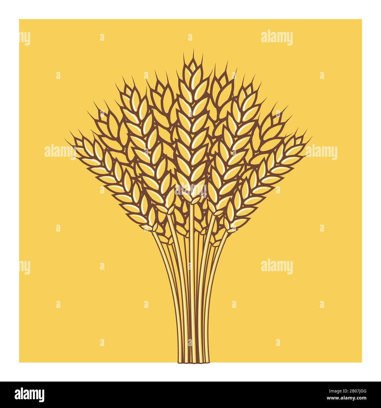 Wheat ears, Barley or Rye vector flat icon ,Shavuot consept Stock Vector