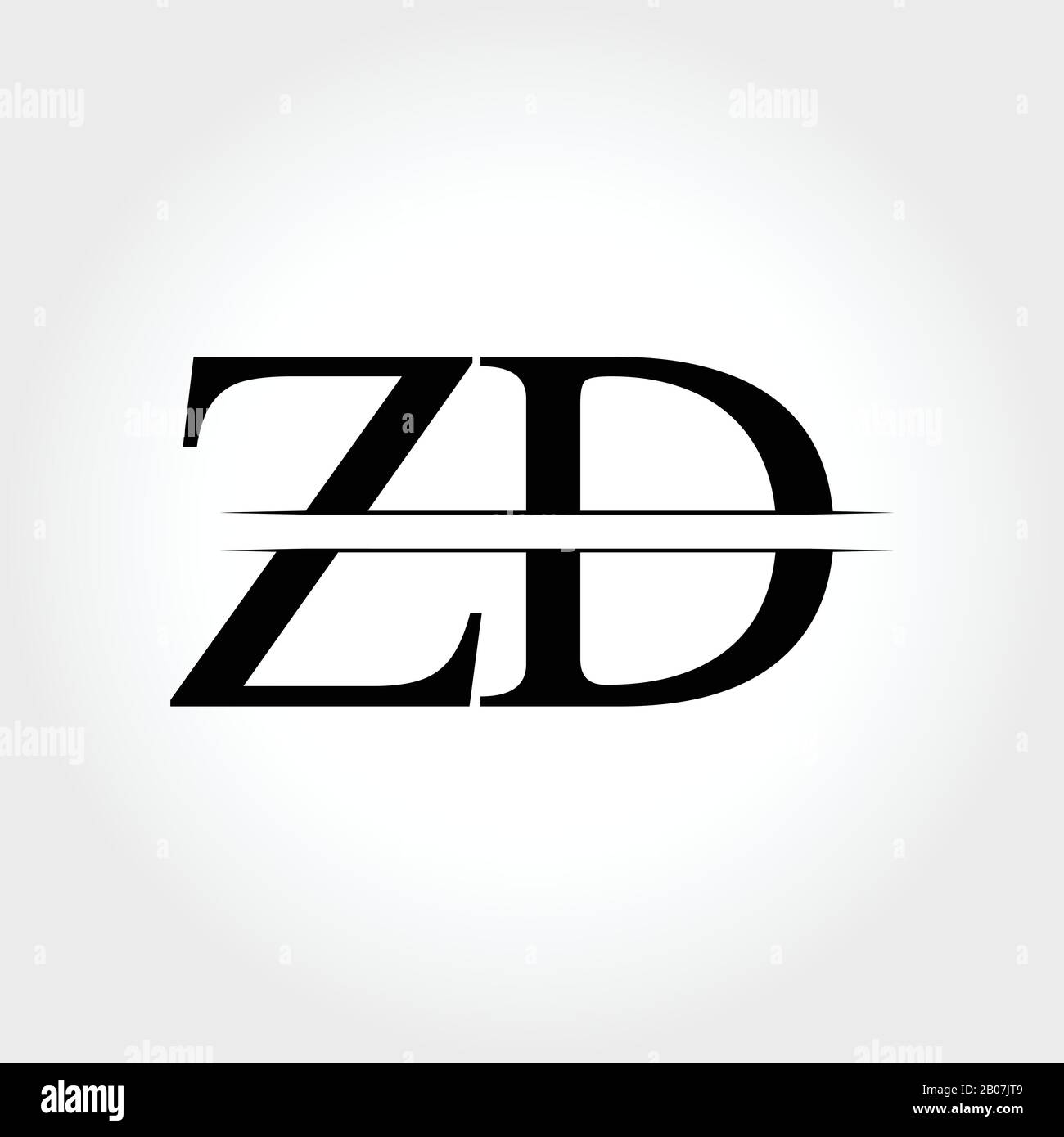 Initial ZD Logo Design Vector Template. Creative Letter ZD Business Logo Vector Illustration Stock Vector