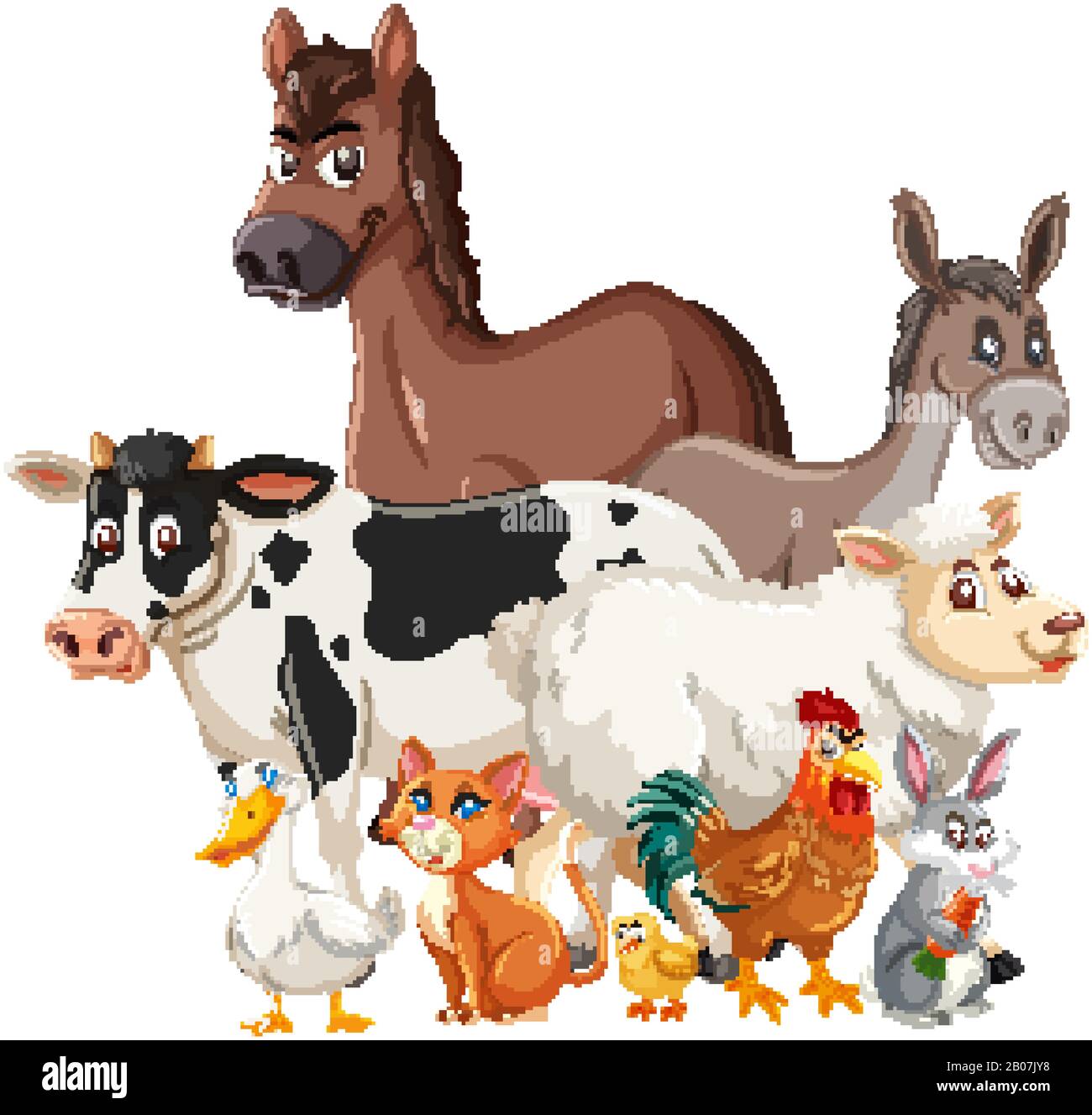 Many farm animals on white background illustration Stock Vector Image & Art - Alamy Many farm animals on white background illustration Stock Vector Image & Art - Alamy
