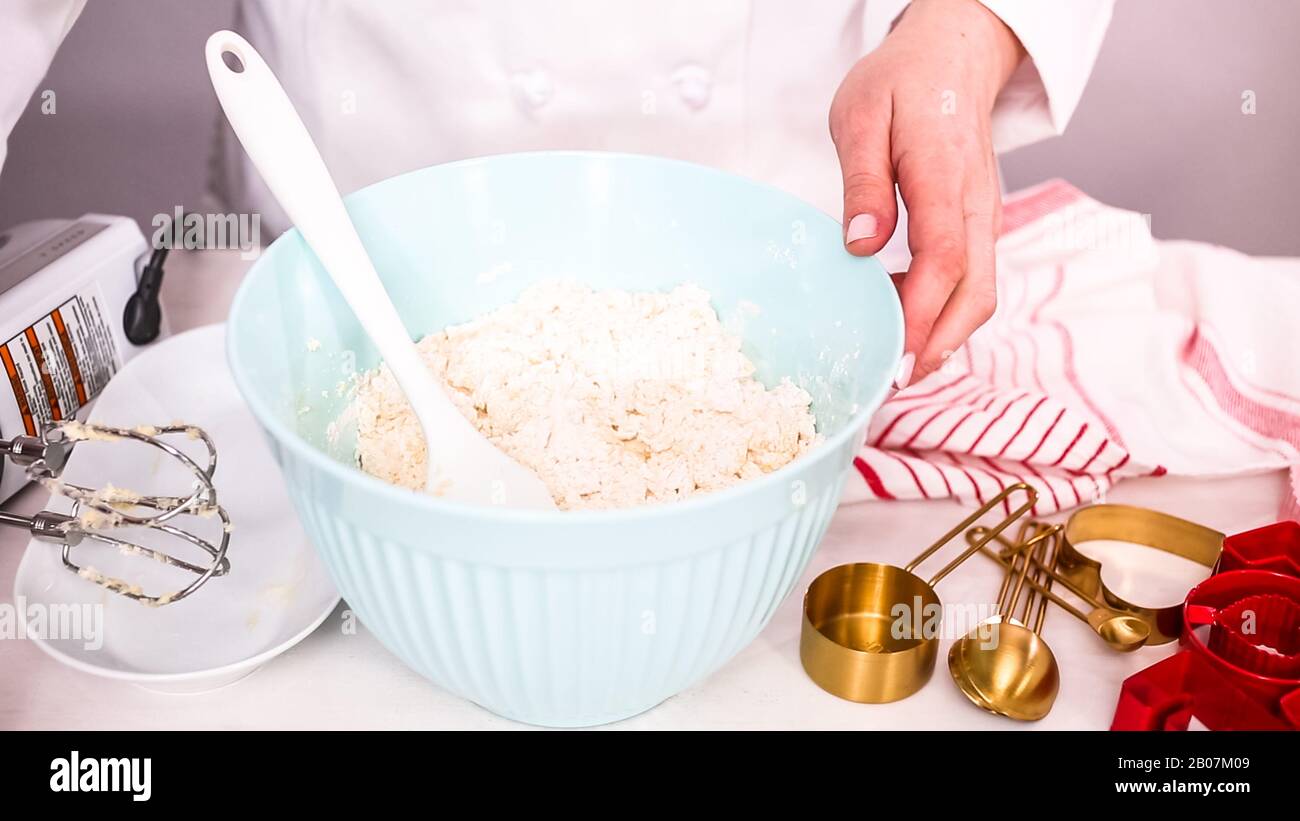 Step by step. Mixing sugar cookies dough in mixing bowl Stock Photo …