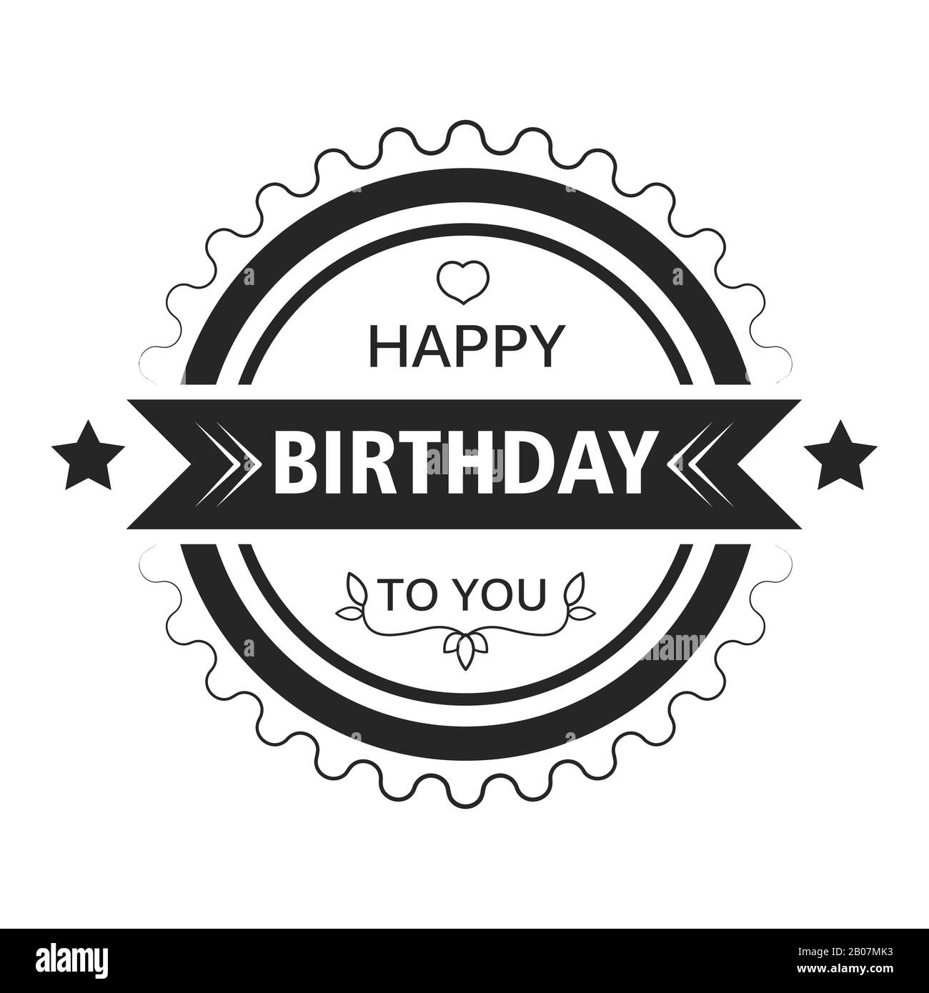 Greeting sticker, Happy Birthday isolated icon or badge Stock Vector