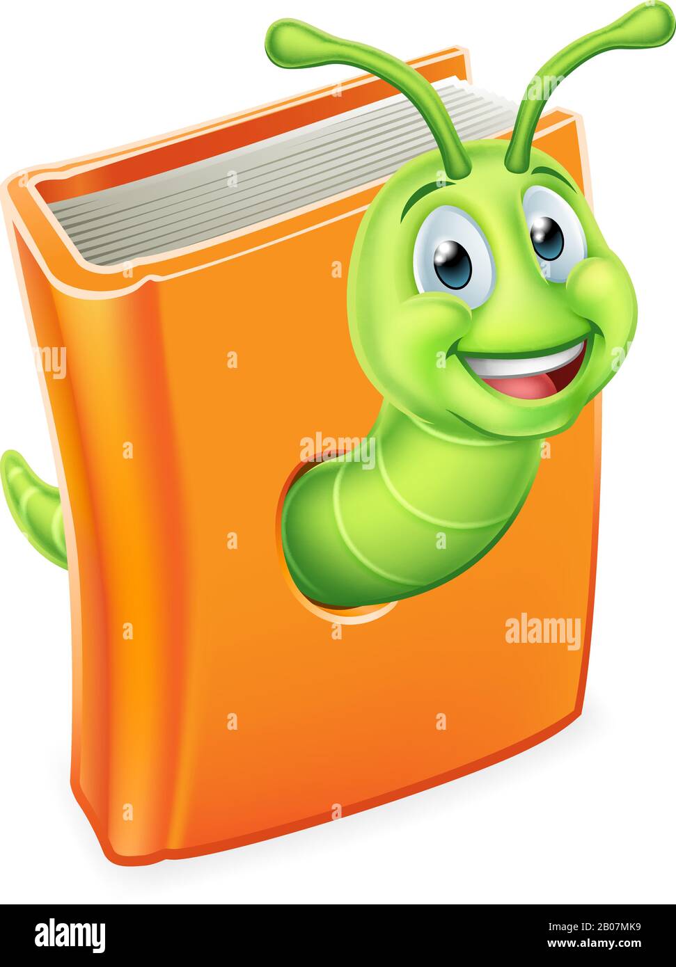Book Bookworm Caterpillar Worm Stock Vector