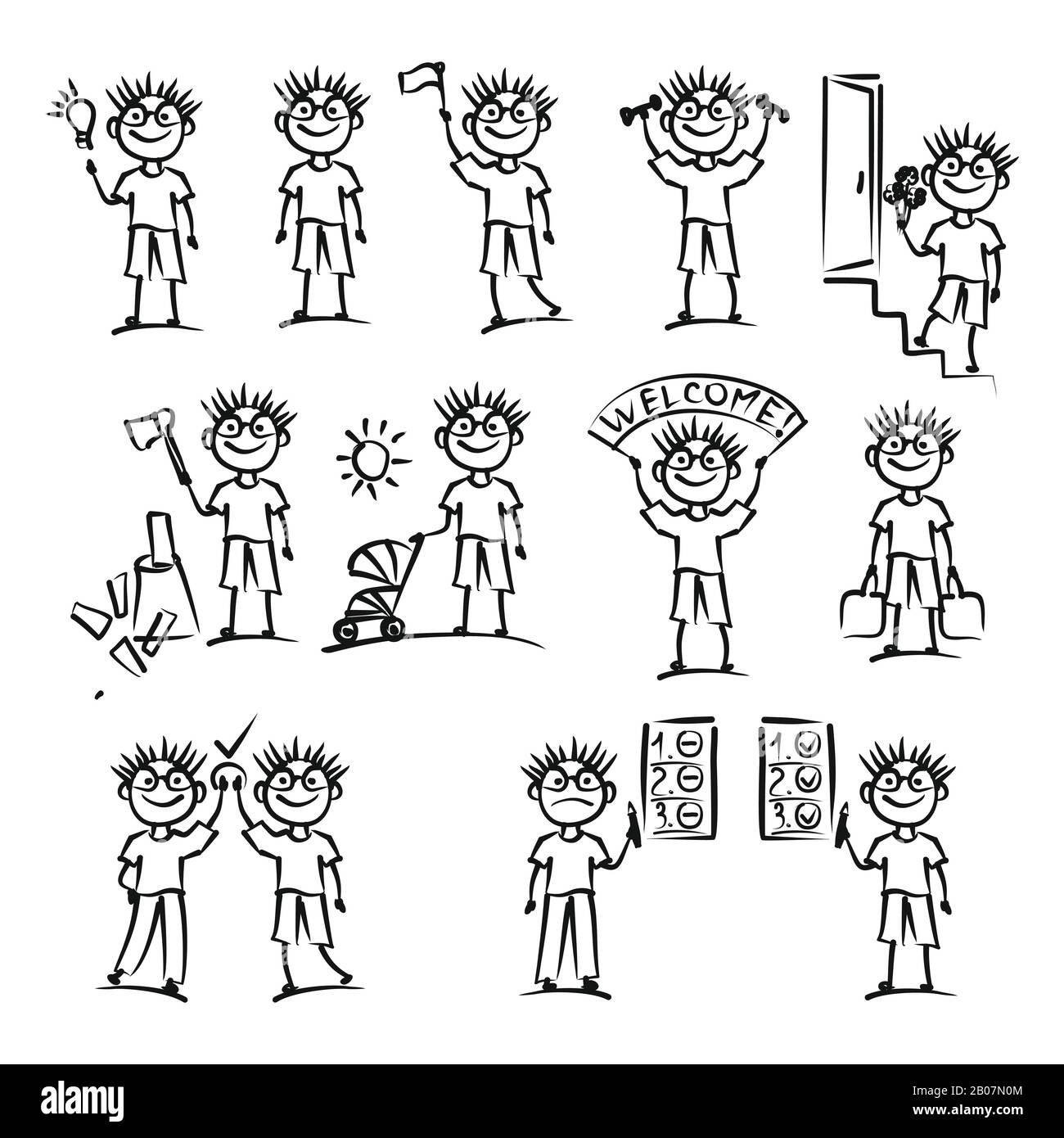 Hand drawn man icons. Vector illustration Stock Vector Image & Art - Alamy