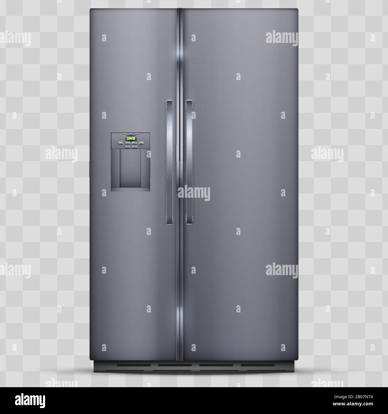 Modern Smart Fridge Freezer refrigerator. Stock Vector