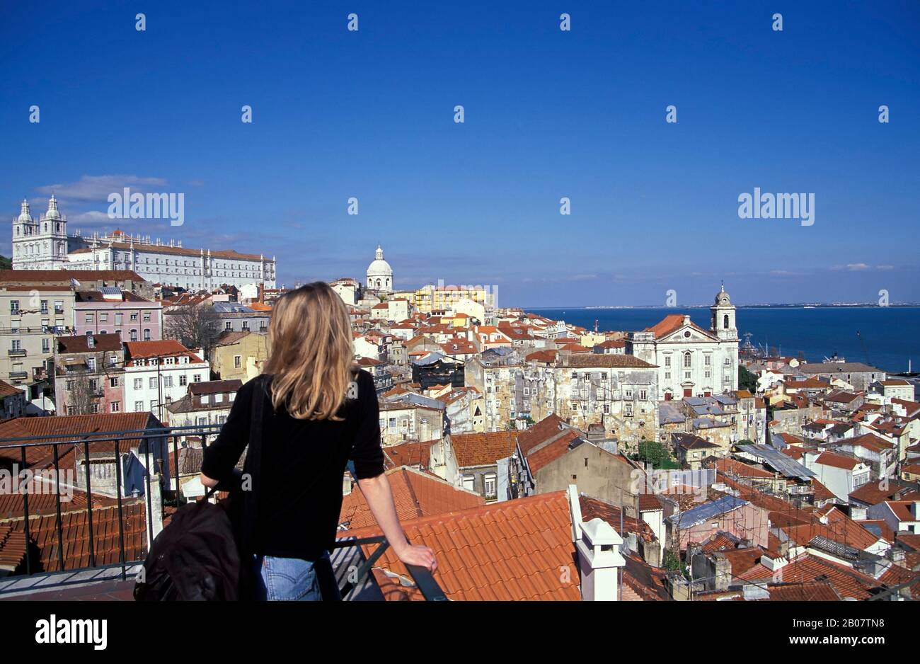 View across Alfama, Lissabon, Lisbon, Portugal, Europe Stock Photo