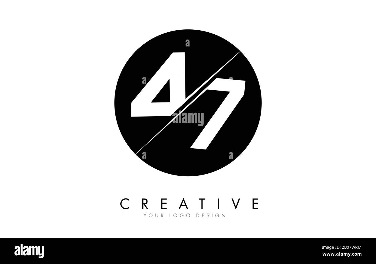 Number 7 logo design with colors pink and blue Vector Image