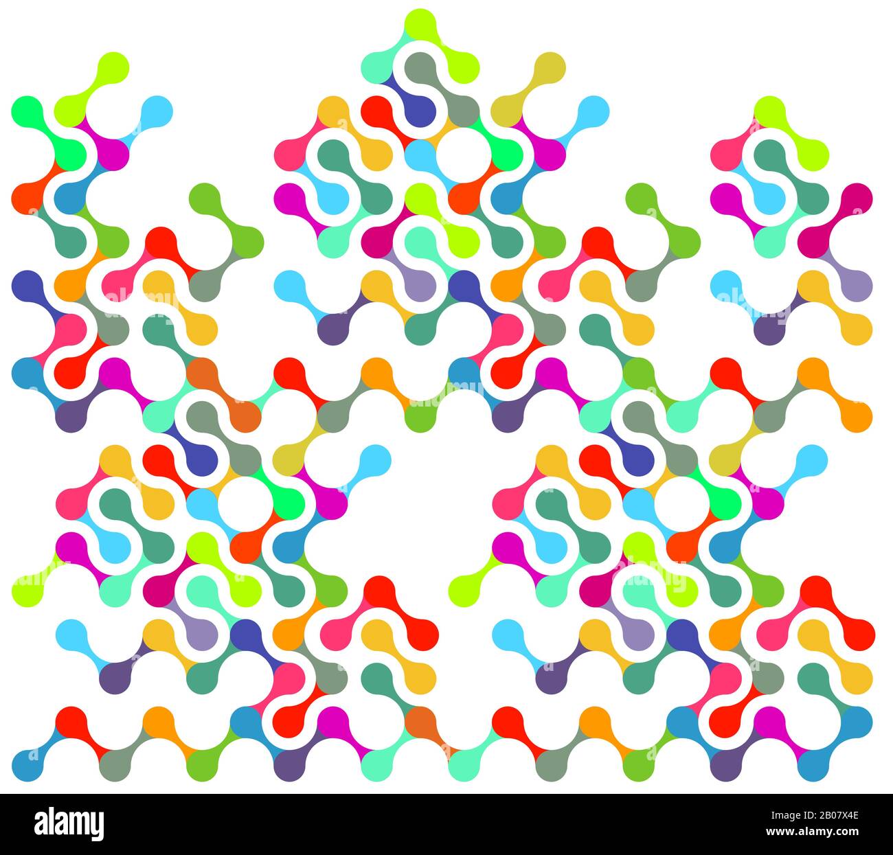Connection, colorful abstract graphic concept illustration Stock Vector