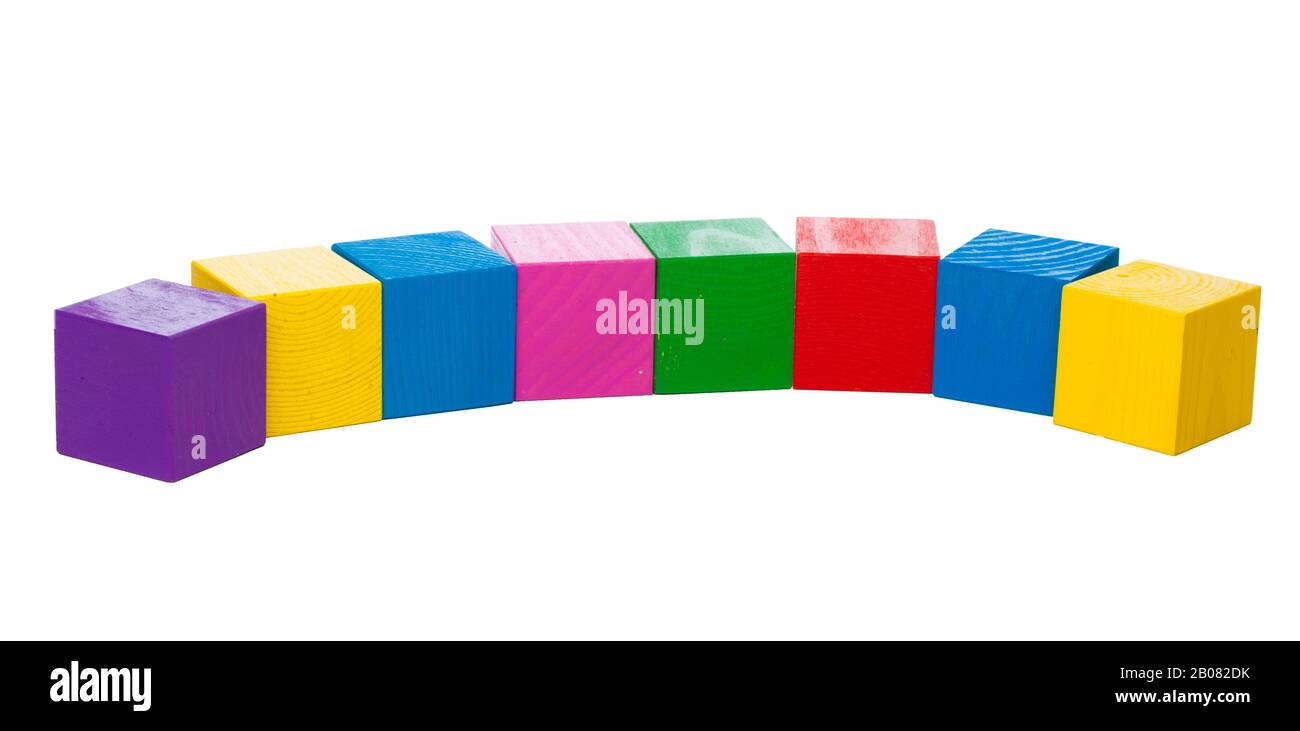 Wooden building blocks isolated on white background Stock Photo - Alamy