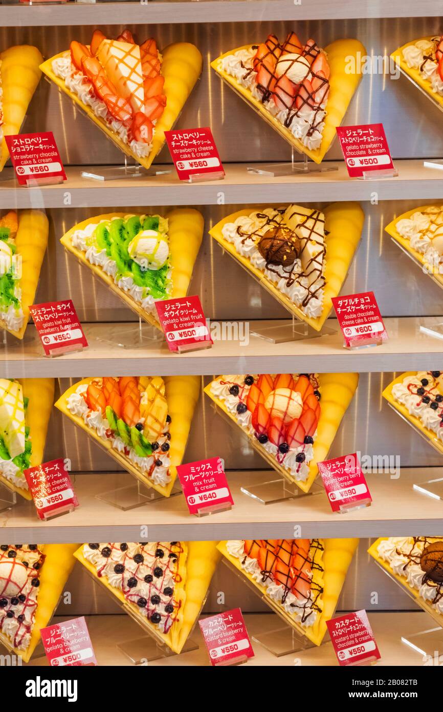 Japan, Honshu, Tokyo, Harajuku, Takeshita Dori, Crepe Shop Window