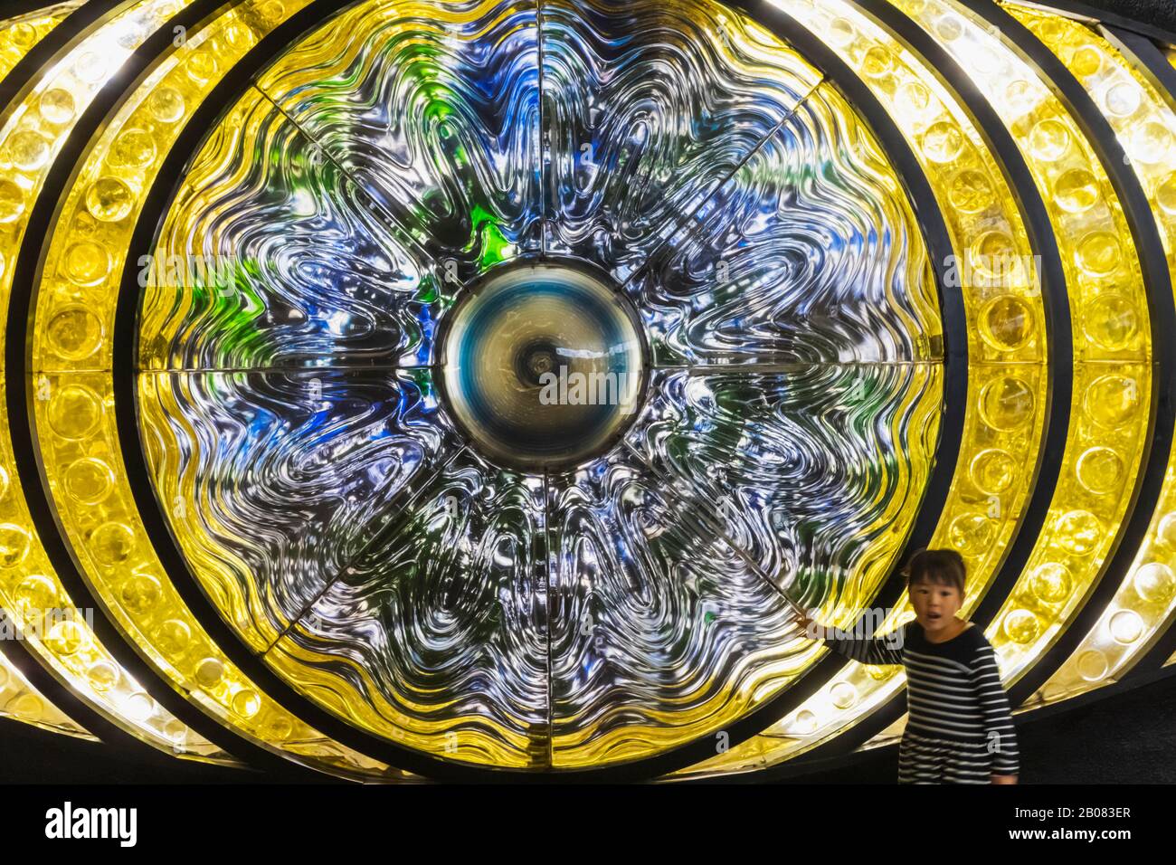 Japan, Honshu, Tokyo, Shinjuku, "The Eye of Shinjuku" Glass Artwork by Yoshiko Miyashita Stock