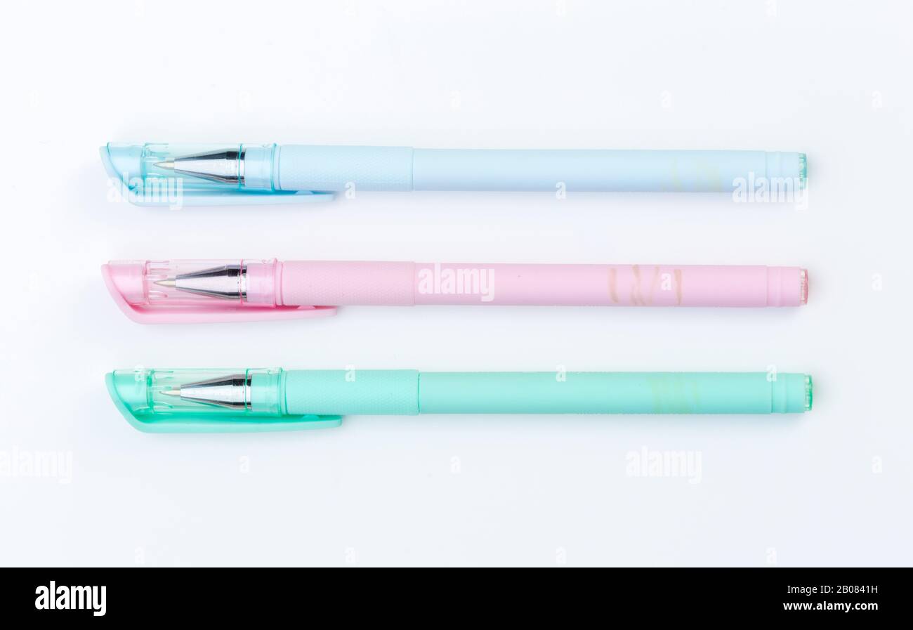 Set of pens isolated on white background. creative photo Stock Photo ...