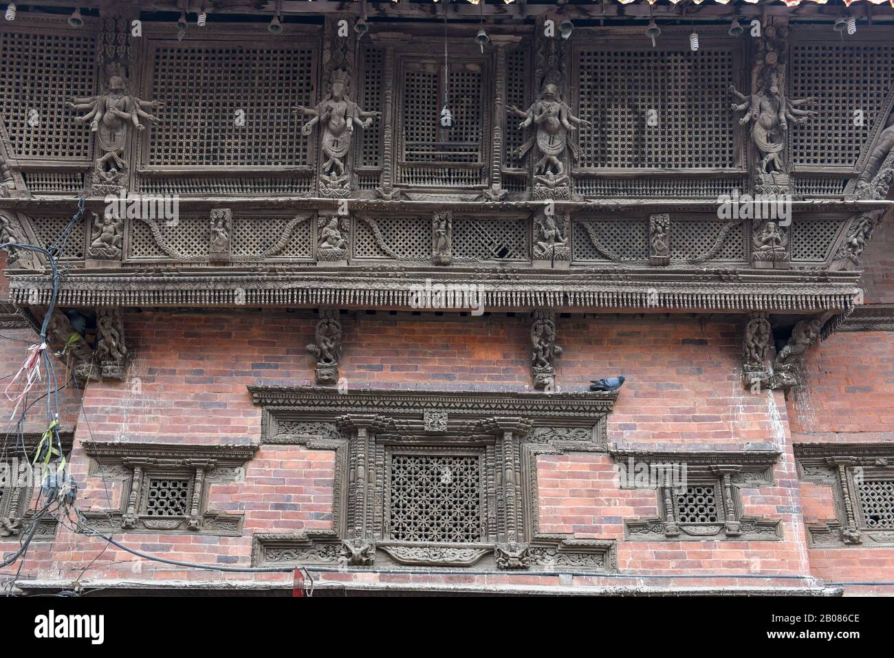 Architectural detail of a temple in Durban square at Kathmandu on Nepal