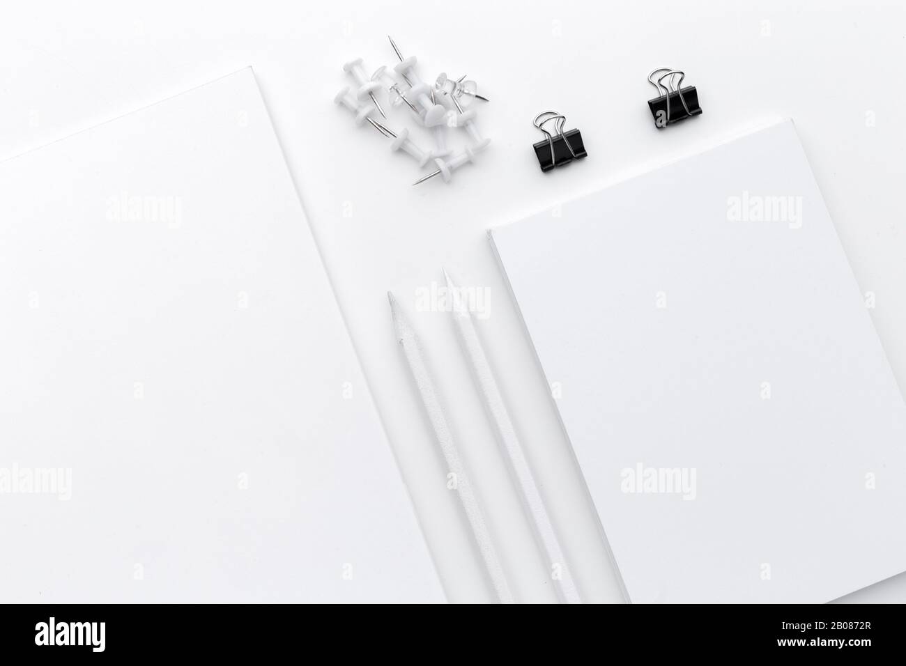 Blank stationery business branding isolated on white background Stock