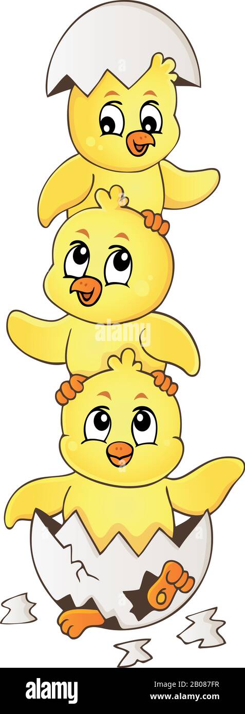 Cute chickens topic image 4 - eps10 vector illustration. Stock Vector