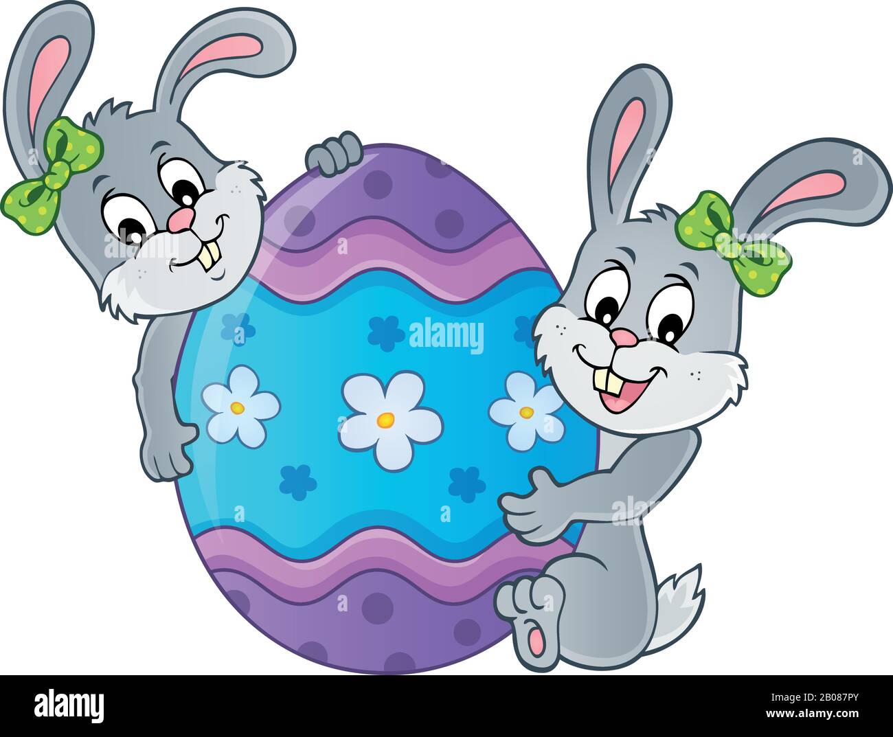 Easter egg and rabbits theme image 1 - eps10 vector illustration Stock ...