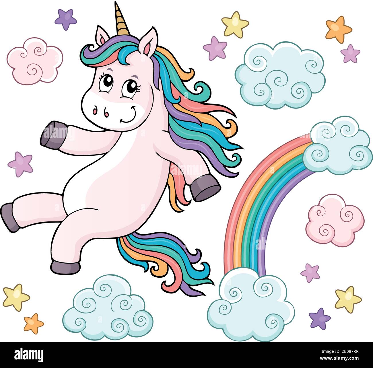 Cute unicorn topic image 4 - eps10 vector illustration. Stock Vector