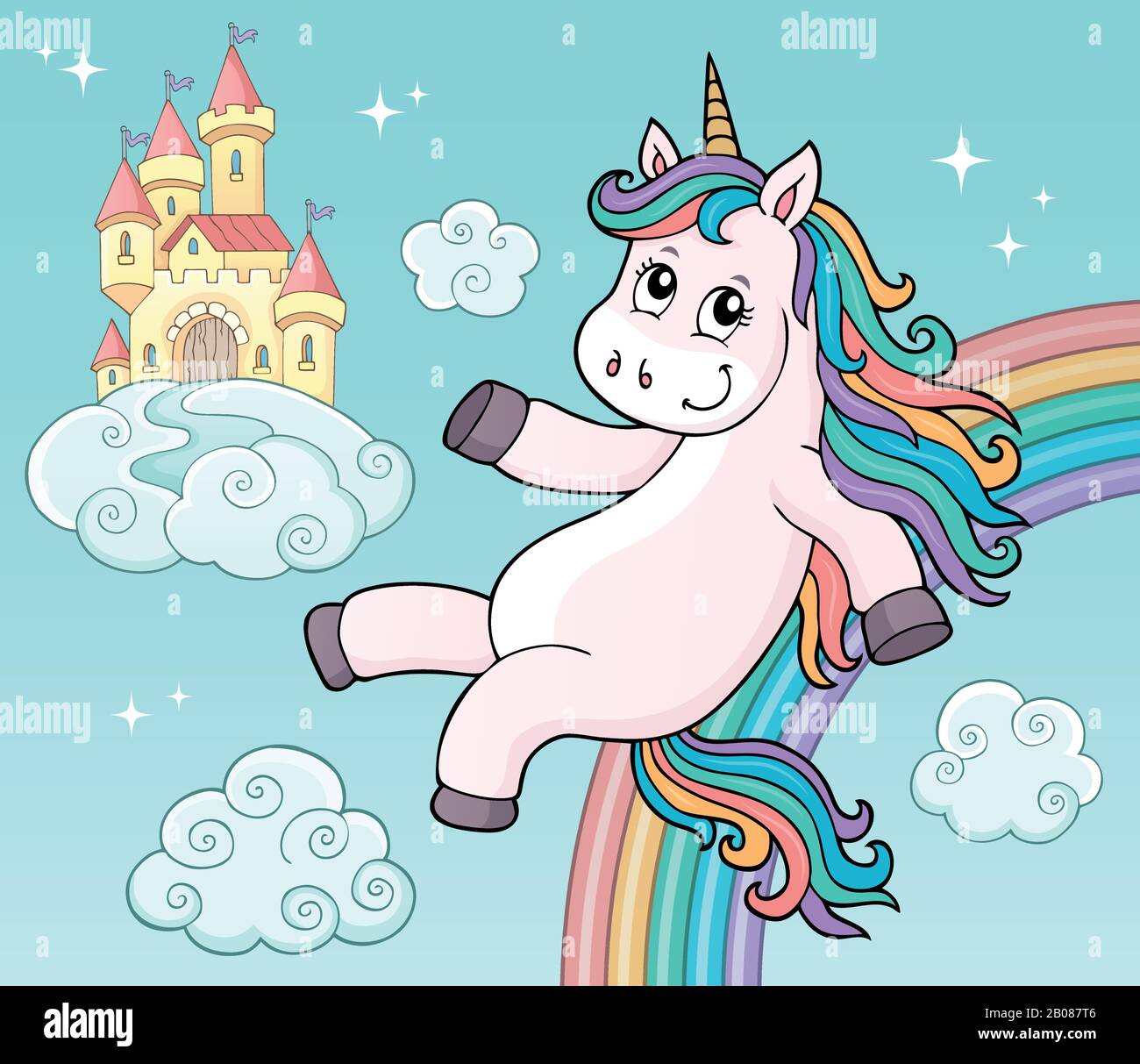 Cute unicorn topic image 5 - eps10 vector illustration. Stock Vector