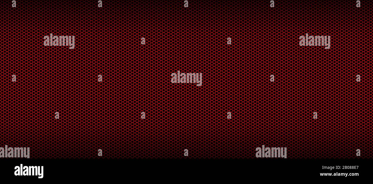red and black mesh metal background and texture. 3d illustration banner for website template. Stock Photo