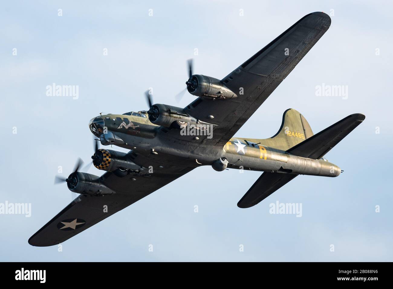 The beautiful Boeing B-17 Flying Fortress 'Sally B' heavy bomber developed in the 1930s for the United States Army Air Corps (USAAC). Stock Photo