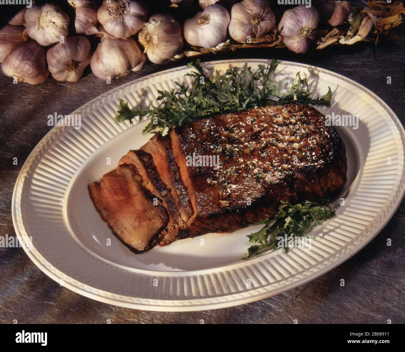 Garlic Steak Stock Photo