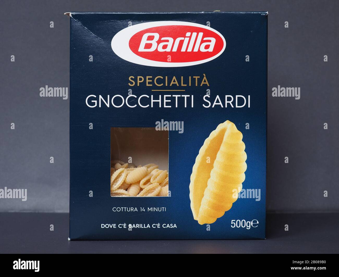 PARMA, ITALY - CIRCA JANUARY 2020: Barilla Gnocchetti Sardi pasta packet Stock Photo