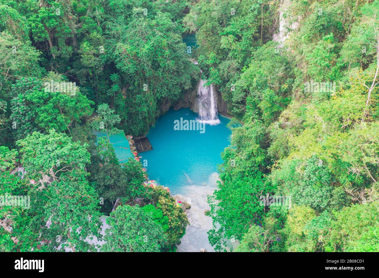 The azure Kawasan waterfall in cebu. The maining attraction on the ...