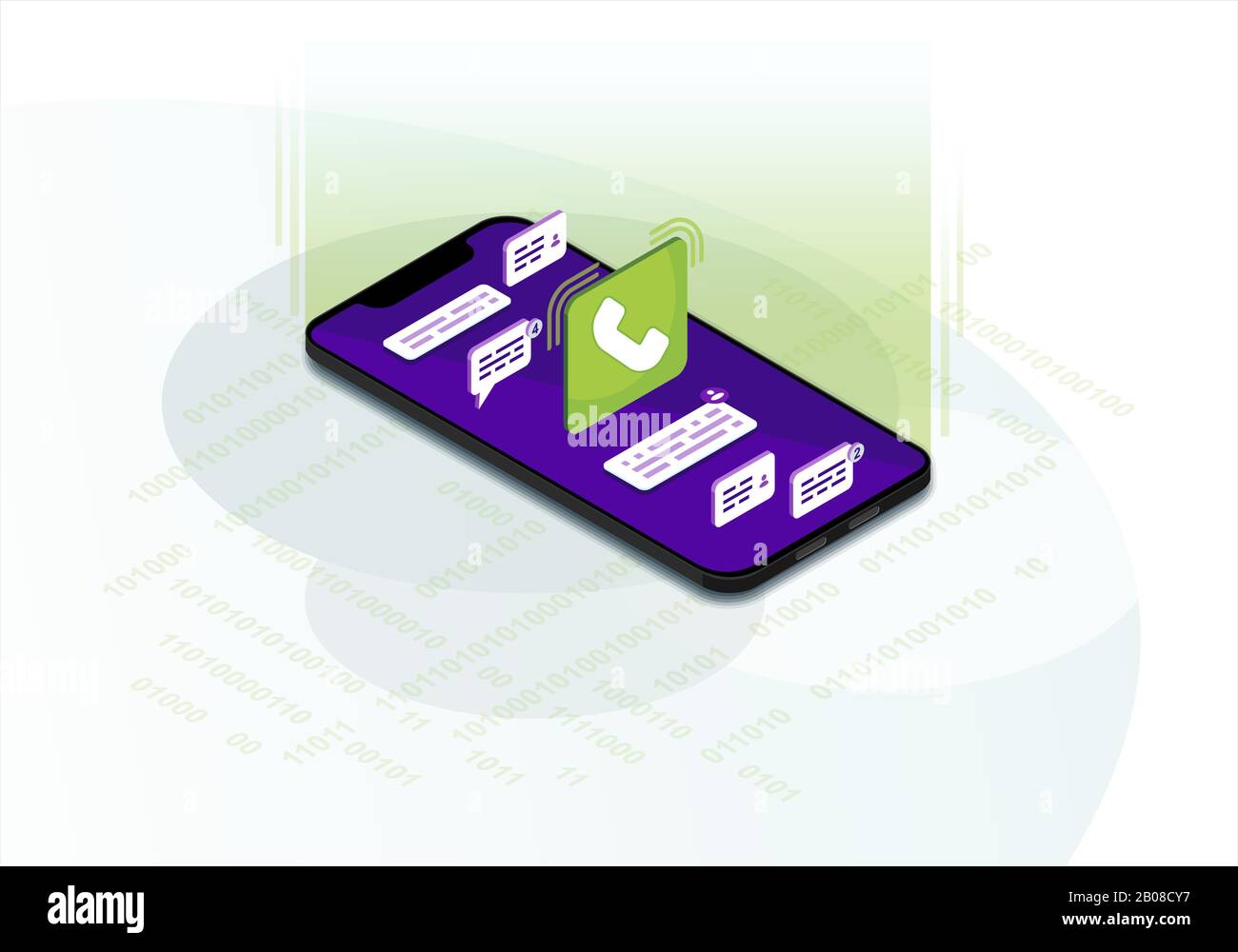 Incoming call isometric vector illustration Stock Vector