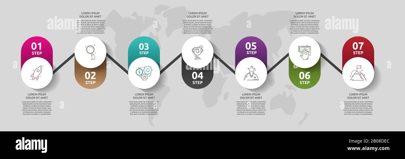 Vector template circle infographics. Business concept with 7 options ...