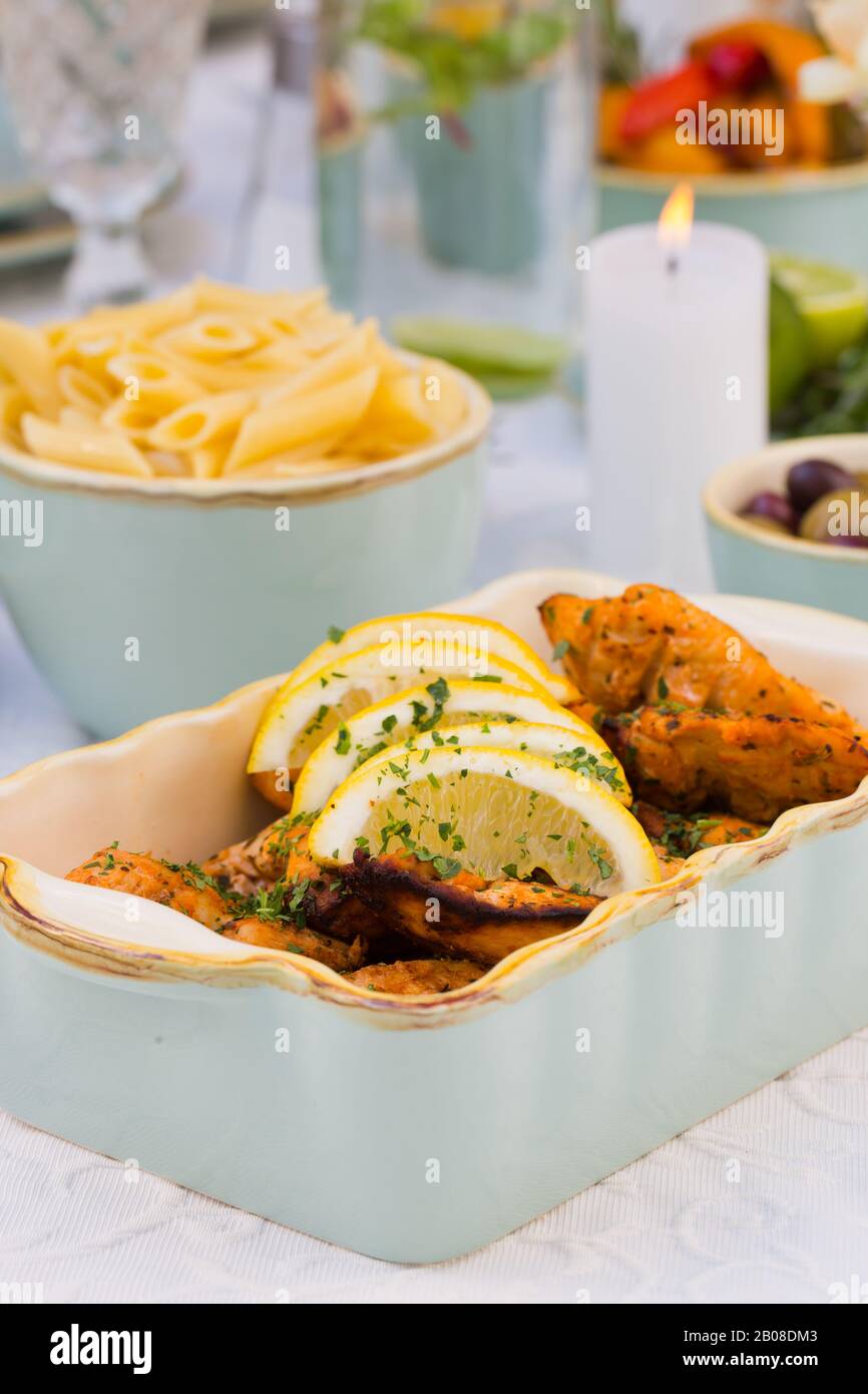 chicken with lemon Stock Photo - Alamy