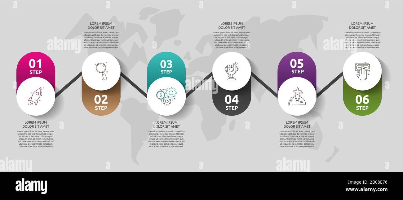 Vector template circle infographics. Business concept with 6 options ...